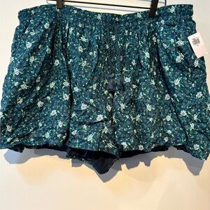 Old Navy Teal Floral Print Shorts